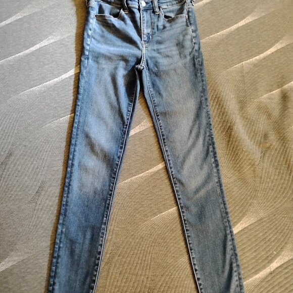 American Eagle Next Level Stretch Hi-Rise Jegging Blue Jeans - Picture 2 of 5